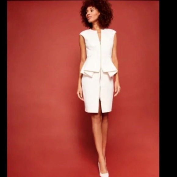 Ted Baker Jamthun Structured Zip Detail Dress cream Ted Size 1 - Picture 2 of 16